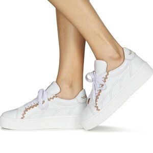 See By Chloe Sevy Leather Low Top Sneakers Sz 38/US 8 Designer Casual Shoe